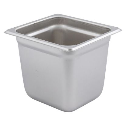 图片 Adcraft 蒸汽桌平底锅 - 六号尺寸，22 号，6-7/8 英寸 6-5/16 英寸 x 6 英寸深。