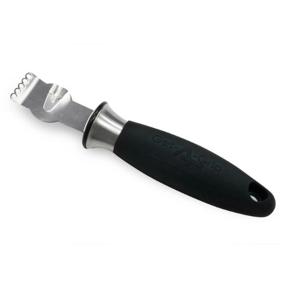 图片 Adcraft Get-A-Grip 削皮器/削皮器，带 Santoprene 手柄，不锈钢/黑色