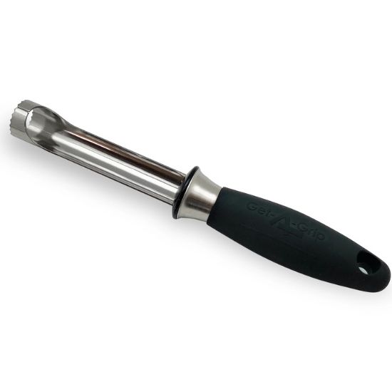 图片 Adcraft Get-A-Grip 水果/苹果去核器，带山都平手柄，不锈钢/黑色