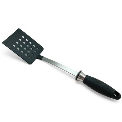 图片 Adcraft Get-A-Grip 开槽旋转器，带 Santoprene 手柄，不锈钢/黑色