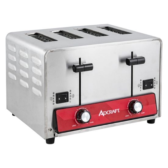 图片 Adcraft 重型 4 片商用烤面包机，120V，不锈钢材质