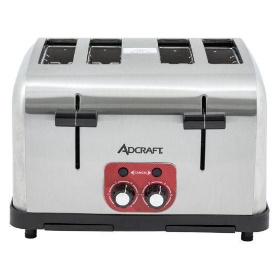 图片 Adcraft 中型 4 片商用烤面包机，120V，不锈钢材质