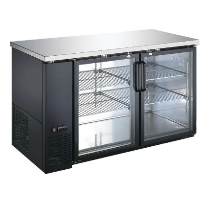 图片 U-Star 2 玻璃门后酒吧冷却器，黑色 (USBB-5928G)