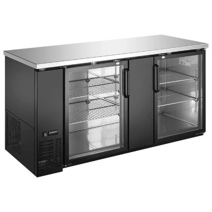 图片 U-Star 2 玻璃门后酒吧冷却器，黑色 (USBB-6928G)