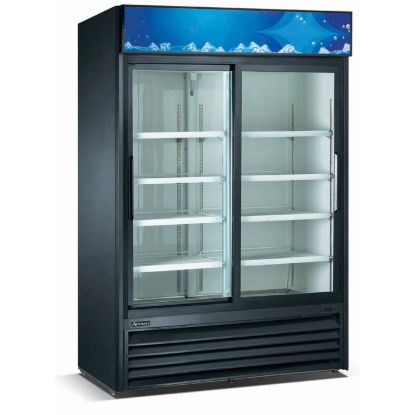 图片 U-Star Merchandiser 冰箱，双滑动玻璃门，容量 39.9 立方英尺，黑色