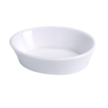图片 BK-005 配件 5 1/2" X 3 7/8" X 1 1/2" 椭圆形烤盘 7 盎司骨白色
