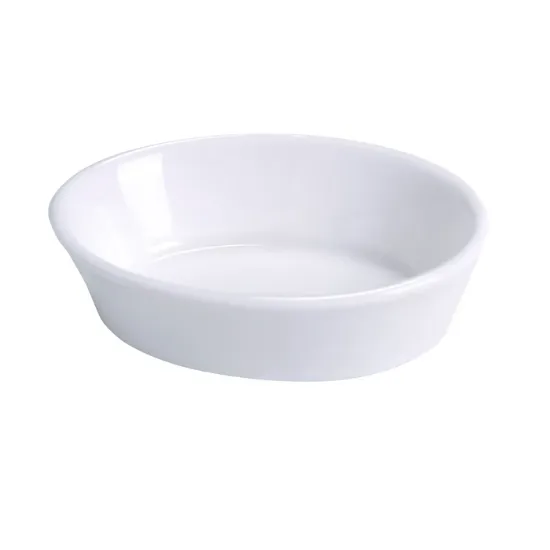图片 BK-005 配件 5 1/2" X 3 7/8" X 1 1/2" 椭圆形烤盘 7 盎司骨白色