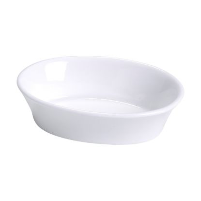 图片 BK-006 配件 6 1/4" X 4 1/2" X 1 1/4" 椭圆形烤盘 10 盎司骨白色