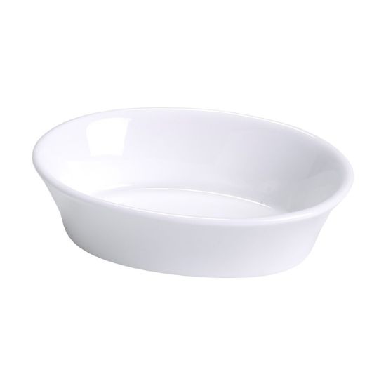 图片 BK-006 配件 6 1/4" X 4 1/2" X 1 1/4" 椭圆形烤盘 10 盎司骨白色