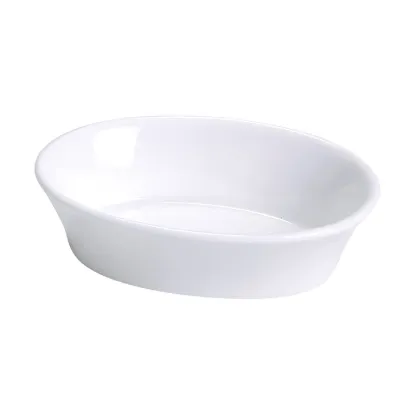 图片 BK-006 配件 6 1/4" X 4 1/2" X 1 1/4" 椭圆形烤盘 10 盎司骨白色