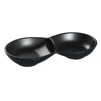 图片 BP-4032 黑珍珠 8 1/2" X 3 1/2" 双酱汁碗 6 盎司