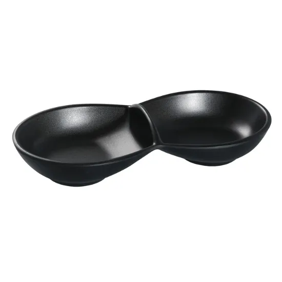 图片 BP-4032 黑珍珠 8 1/2" X 3 1/2" 双酱汁碗 6 盎司