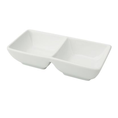 图片 CA-4032 Cambria 5 1/2" X 2 3/4" X 1 3/8" 双酱盘 -个 2 盎司