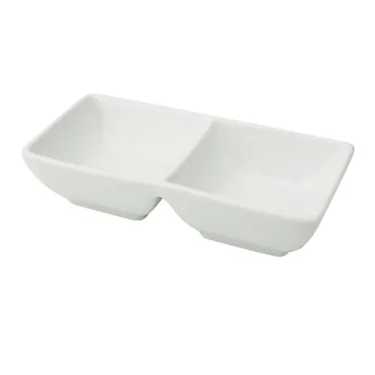 图片 CA-4032 Cambria 5 1/2" X 2 3/4" X 1 3/8" 双酱盘 -个 2 盎司