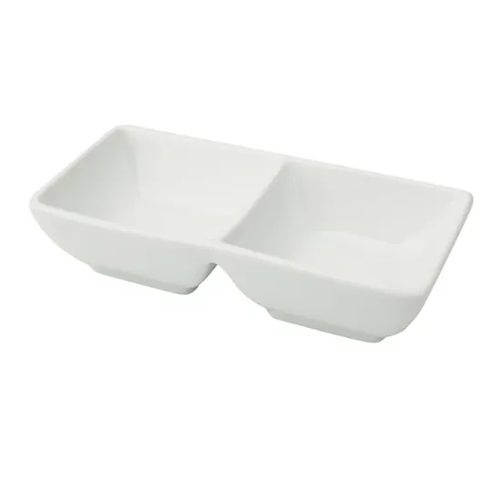 图片 CA-4032 Cambria 5 1/2" X 2 3/4" X 1 3/8" 双酱盘 -个 2 盎司