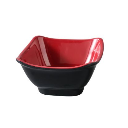 图片 CR-5450 黑色和红色 4 3/4" 方形碗 10 盎司