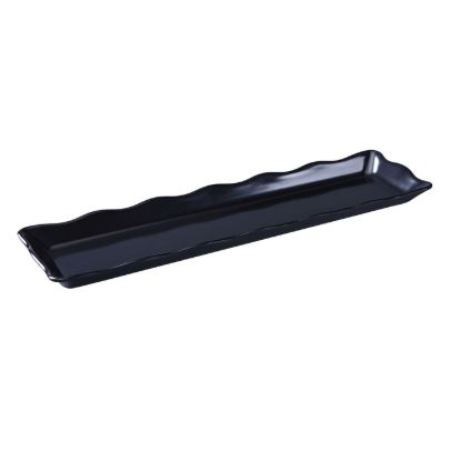 图片 DC-6019B Deli 19″ X 5 1/4″ X 1″ 扇贝边展示托盘 黑色