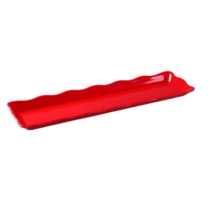 图片 DC-6019R Deli 19″ X 5 1/4″ X 1″ 扇贝边展示托盘 红色