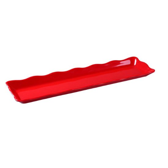 图片 DC-6019R Deli 19″ X 5 1/4″ X 1″ 扇贝边展示托盘 红色