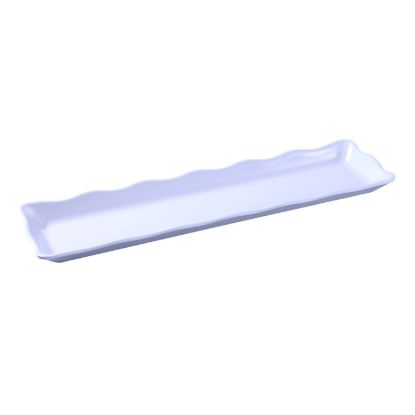 图片 DC-6019W Deli 19″ X 5 1/4″ X 1″ 扇贝边展示托盘 白色