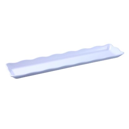 图片 DC-6021W Deli 21″ X 5 1/4″ X 1″ 扇贝边展示托盘 白色