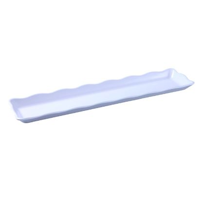图片 DC-6021W Deli 21″ X 5 1/4″ X 1″ 扇贝边展示托盘 白色