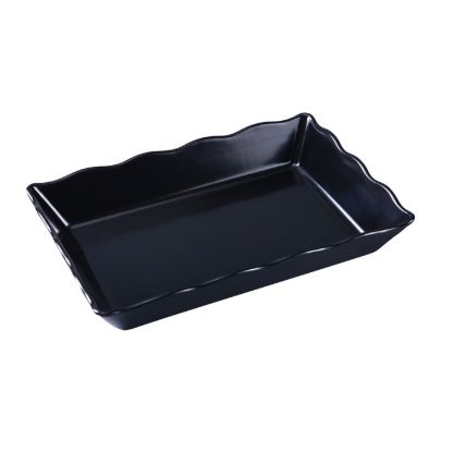 图片 DC-6114B Deli 14″ X 9 1/2″ X 2″ 扇贝边展示托盘 黑色