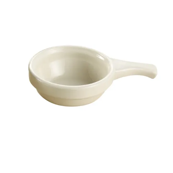 图片 DFHC-10 配件 4 3/4″X1 3/4″H 带柄砂锅 美国白 10 盎司