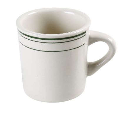 图片 GB-38 绿色带 3 1/8" X 3"H 马克杯 8 盎司
