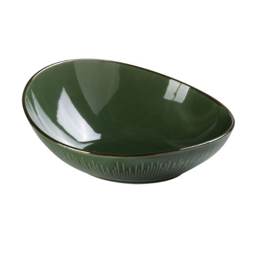图片 GG-711 绿色宝石 11-1/2" X 11-1/2" X 4-3/4" 透明碗 66 盎司，下侧 2-1/2"H