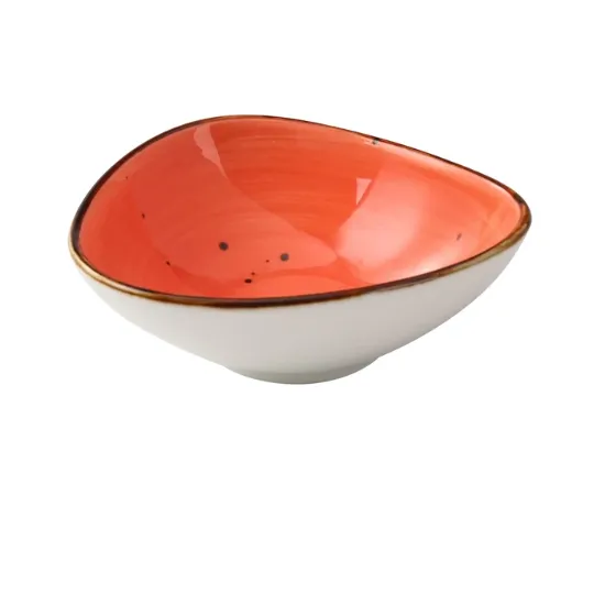 图片 LY-404CR 里昂珊瑚 4 3/4″ X 4 3/8″ X 1 5/8″ 三角酱碗 5 盎司珊瑚