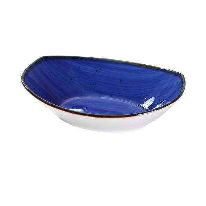 图片 LY-407BU 里昂-蓝色 7″ X 4 3/4″ X 1 3/4″ 椭圆形碗 10 盎司蓝色