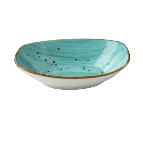图片 LY-407TQ 里昂绿松石 7″ X 4 3/4″ X 1 3/4″ 椭圆形碗 10 盎司绿松石
