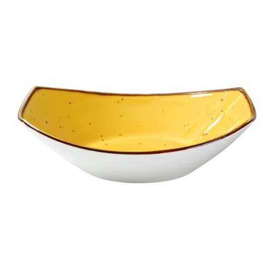 图片 LY-407YL 里昂黄色 7″ X 4 3/4″ X 1 3/4″ 椭圆形碗 10 盎司 黄色
