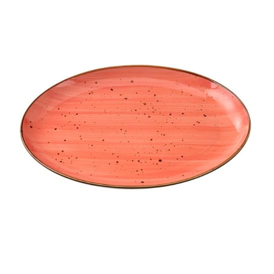 图片 LY-2110CR 里昂珊瑚 10 X 7″ X 1″ Coupe Platter 珊瑚