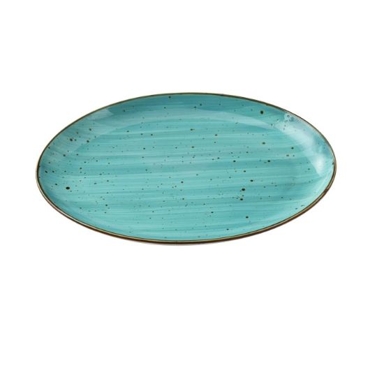 图片 LY-2112TQ 里昂绿松石色 12 X 8 1/4" X 1 1/4" Coupe Platter 绿松石色