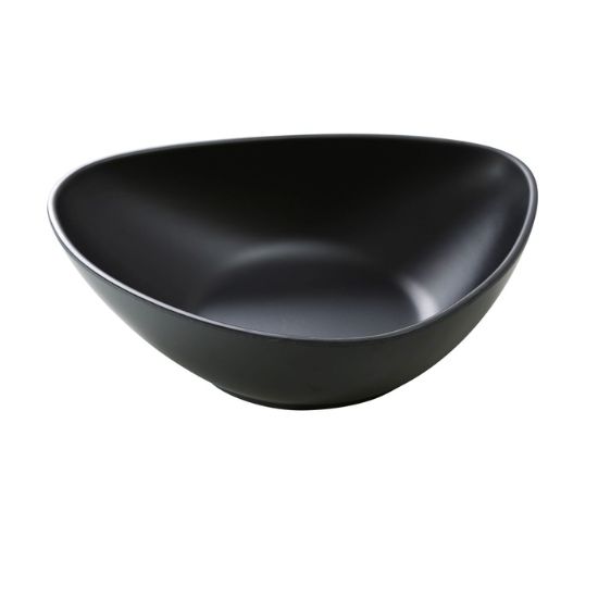 图片 MO-209BK 现代 9″ X 7″ X 2 1/2″ 深三角/汤盘 黑色