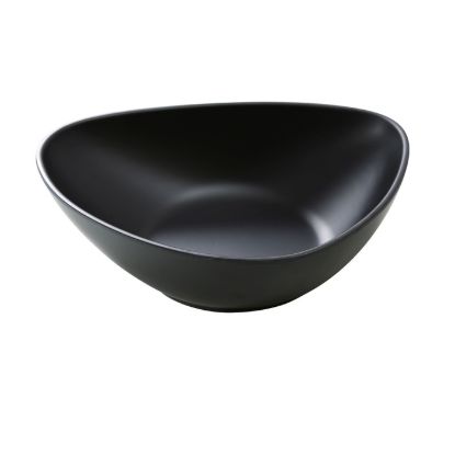 图片 MO-211BK 现代 11" X 9" X 3" 深三角形/意大利面盘 75 盎司黑色