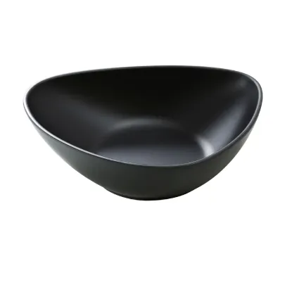图片 MO-211BK 现代 11" X 9" X 3" 深三角形/意大利面盘 75 盎司黑色