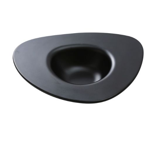 图片 MO-410BK 现代 10 1/2" X 9" X 2" 甜点盘 10 盎司黑色