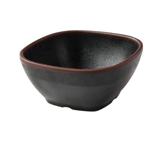 图片 NA-505BK 自然艺术 4 1/2" X 2" 方形味噌汤碗 10 盎司
