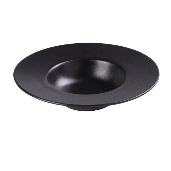 图片 NB-611 高贵黑 11-1/2" X 2-1/2" 甜点盘 16 盎司，内径 6"