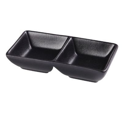 图片 NB-4032 贵族黑 5-5/8" X 3" X 1-1/4" 双酱盘 -个 1.5 盎司