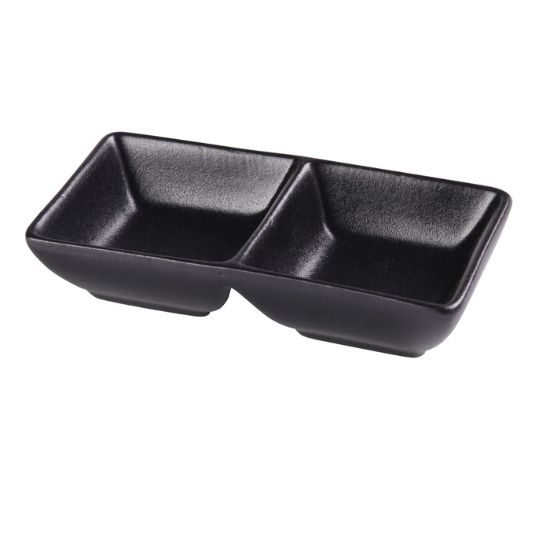 图片 NB-4032 贵族黑 5-5/8" X 3" X 1-1/4" 双酱盘 -个 1.5 盎司