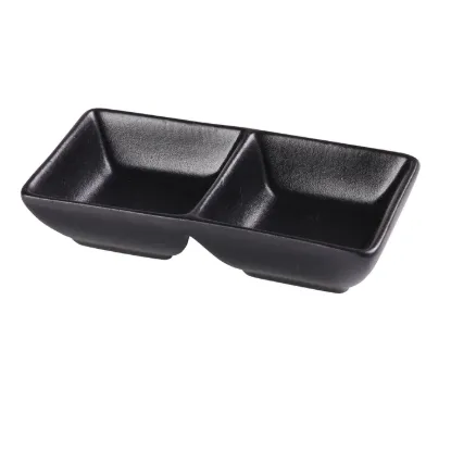 图片 NB-4032 贵族黑 5-5/8" X 3" X 1-1/4" 双酱盘 -个 1.5 盎司