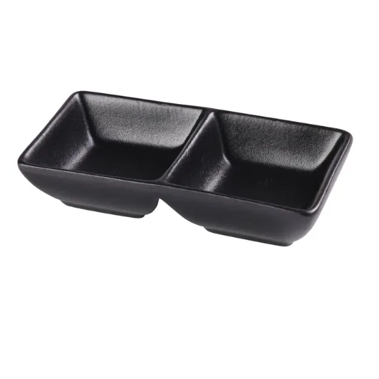 图片 NB-4032 贵族黑 5-5/8" X 3" X 1-1/4" 双酱盘 -个 1.5 盎司