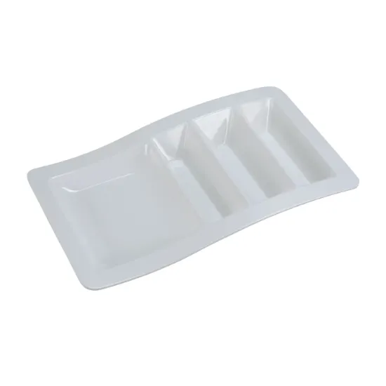 图片 NC-1765 隔层系列 14 3/4" X 8 3/4" X 1 3/4" 可堆叠 Taco 盘 白色