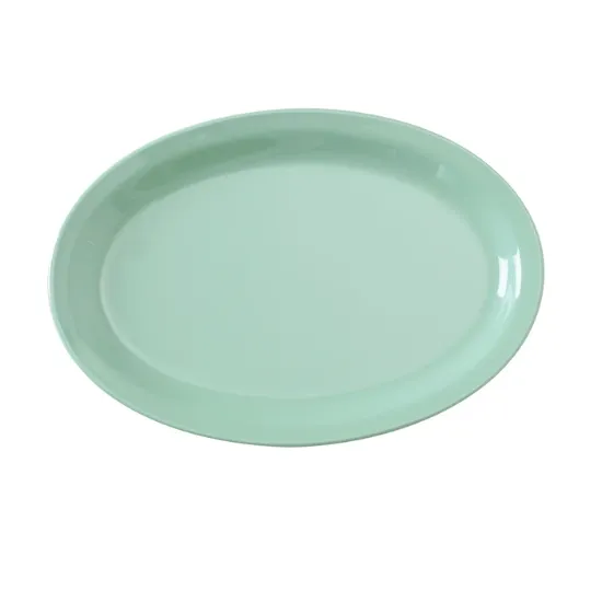 图片 NS-510G Nessico 9 3/4" X 6 3/4" 椭圆形盘带窄边绿色