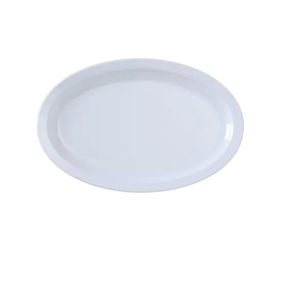 图片 NS-513W Nessico 13 英寸 X 8 1/2 英寸椭圆形拼盘带窄边白色