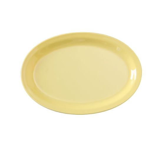图片 NS-513Y Nessico 13″ X 8 1/2″ 椭圆形拼盘带窄边黄色